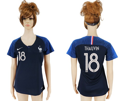 Women's France #18 Thauvin Home Soccer Country Jersey